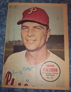 Topps poster inserts 1967 John Callison # 14 set # 2