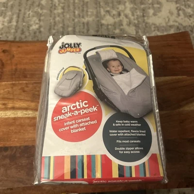 Jolly Jumper Arctic Sneak-A-Peek - Capa de assento de carro cinza com cobertor anexado NOVO! - Imagem 1 de 4