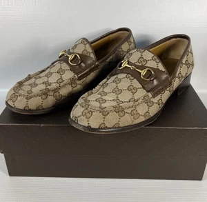 Gucci Vintage Monograma GG Marmont Horsebit Mocasines Mocasín Zapatos 9B EE. UU. - Imagen 1 de 18