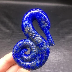 Natural Lapis Lazuli Quartz Carved Sea Horse Hippocampus Healing Decorate 2.8'' - Picture 1 of 20