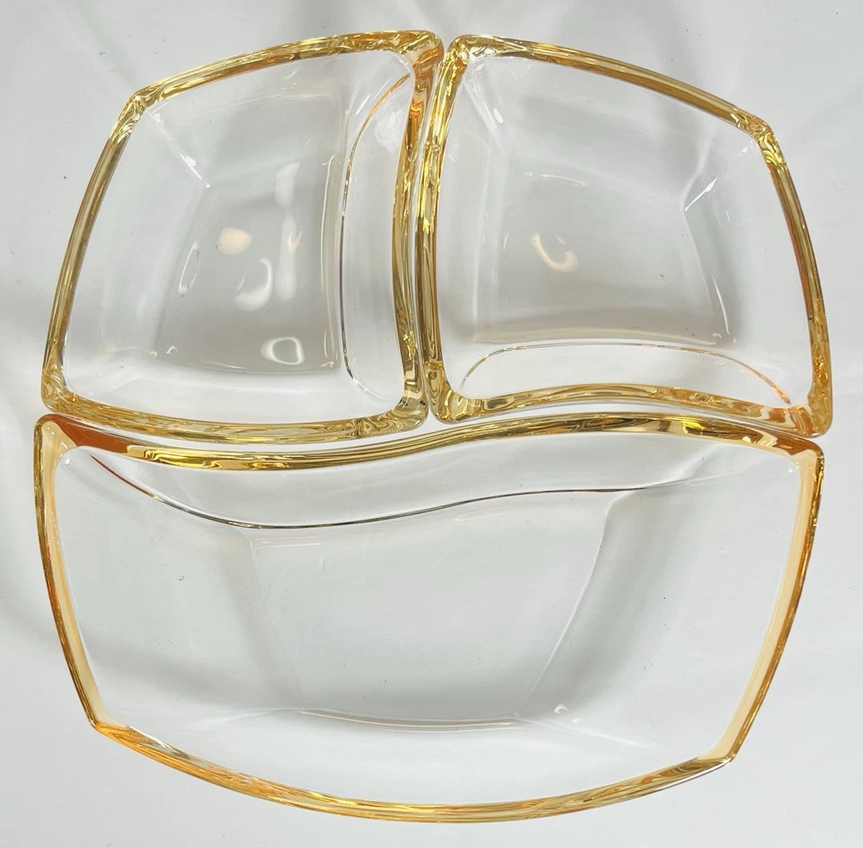 Juego de 3 piezas paleta Michelangelo de vidrio color melocotón Luigi Bormioli vintage Foto 1 de 1