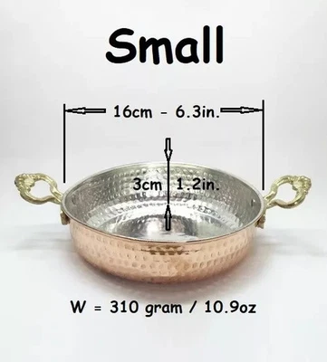 Frying Pan Fryer Copper Sauces Roasting Saute Frier Pan Traditional Hand Made - Image 1 of 4