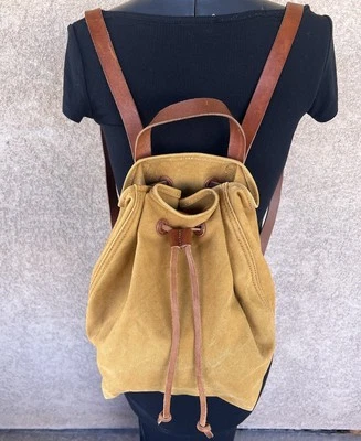 Mochila MADEWELL The Canvas Somerset con cordón en bellota con correas de cuero marrón Foto 1 de 4