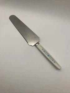 Regent Sheffield Cake Knife Stainless Steel Blade England White W/pattern - Picture 1 of 9