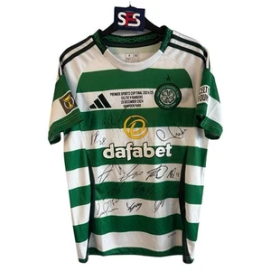 CELTIC squad signed shirt PREMIER SPORTS CUP FINAL JERSEY 24/25 COA Rare - Picture 1 of 3