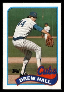 1989 Topps Baseball Card #593 Drew Hall Chicago Cubs - Picture 1 of 2