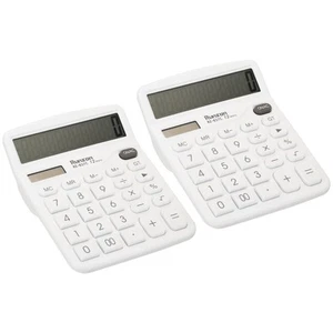 Desk Calculator, 2pcs 12 Digits Electronic Calculator Solar Battery, White - Picture 1 of 6
