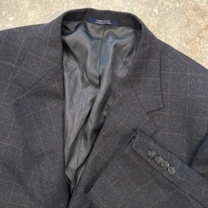 Ted Baker London Blazer Men's 44R Grey Red Plaid Check 3 Button Sports Coat USA - Picture 1 of 10