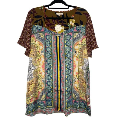 Oddi женщин цветочный пейсли богемное печать блузка верхний квадратный вырез плюс размер 3XL Oddy - Изображение 1 из 4