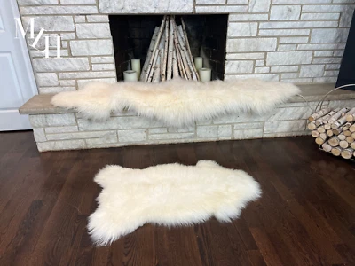 Large Natural Sheepskin Fur Rug Throw - Image 1 of 3
