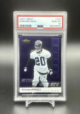 2002 Topps Finest Edward Ed Reed Rookie Rc PSA 10 Ravens HOF Gem Mint - Image 1 of 2
