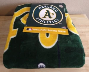 Oakland Athletics A's MLB Raschel Plush Soft Throw Blanket Jersey Design 50”x60” - Picture 1 of 5