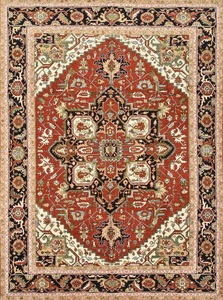 Heriz Ziegler Rug 9' x 11'11'' Red Wool Traditional Hand-Knotted Oriental Carpet - Picture 1 of 15