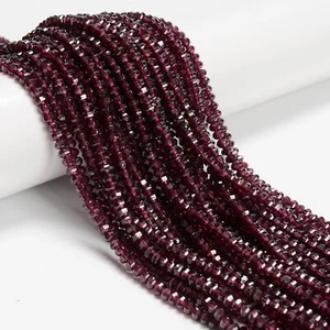 Natural Purple Garnet Faceted Pumpkin Beads Size 3x4mm 15.5'' Strand - Picture 1 of 2