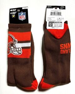CLEVELAND BROWNS NFL TEAM COLOR MENS CREW SOCKS LARGE (10-13) FREE SHIPPING