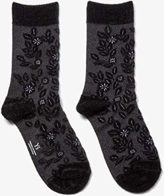 Calcetines Y's by Yohji Yamamoto ESF13135 estampado de flores negros 2 (para mujer EE. UU. 5,5) Foto 1 de 2