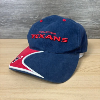 DE COLECCIÓN Houston Texans Sombrero Gorra Correa Trasera Azul Rojo NFL Fútbol Foto 1 de 4