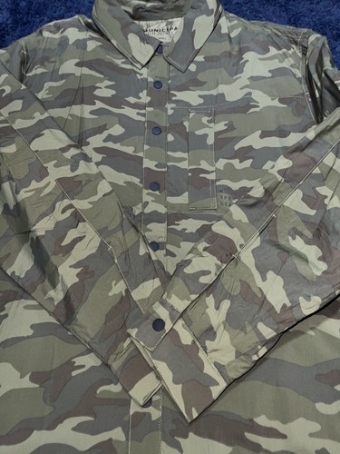 Giacca con bottoni a pressione Municipal Sport Utility Gear Puffer Coach verde mimetico XXL