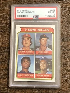 1974 Topps Rookie Card Infielders Hughes Knox Thornton White PSA 6 #604 - Picture 1 of 2