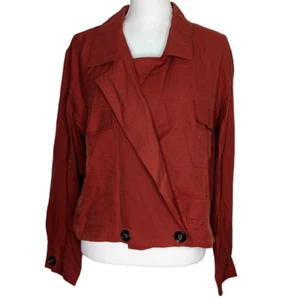 Kensie Womens Blazer Jacket extra Large Pockets Collared Orange New with Tags - Picture 1 of 5