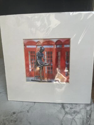 Jurek Nems Original Photograph Bronze Dancer Sitting in front of Telephone Boxes - Image 1 of 4