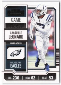 2023 Panini Contenders Shaquille Leonard #45 Game Ticket Bronze - Picture 1 of 2
