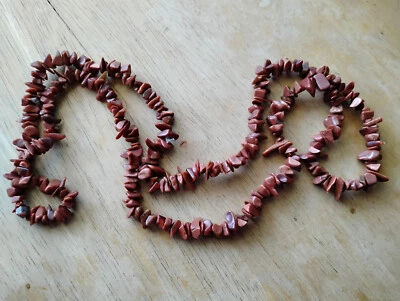 Collar con astillas de piedra dorada marrón piedras preciosas genuinas 35" cuentas Foto 1 de 4