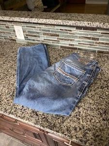 Ariat Jeans Herren 33x32 blau Bootcut niedriger Bund 10017511 Knie abgenutzt wie abgebildet - Bild 1 von 8