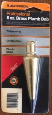 JOHNSON 108 BRASS PLATED 8OZ CONE PLUMB BOB 6245187 , brand new - Image 1 of 2