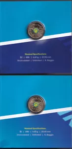 Australia 2025 $2 Privy Mark Mens and Womans Australian Open Yellow Coin 2 Coins - Picture 1 of 7