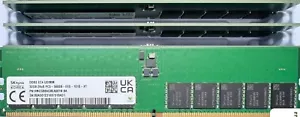 SK Hynix 32GB DDR5 5600MHz ECC RAM EC4 UDIMM 2Rx8 PC5-5600B-EE0 HMCG88AGBEA081N - Picture 1 of 2