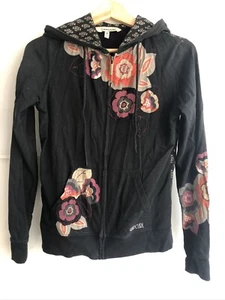 Ripcurl Kapuzenjacke Damen, schwarz mit Blumenmuster, Gr. M - Bild 1 von 5