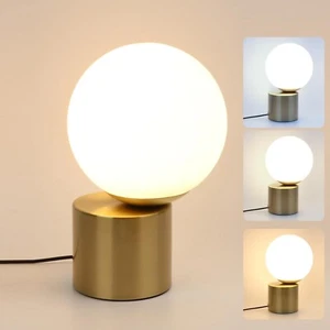 Modern Small Table Lamps, LED Dimmable with 3 Colors Desk Lamp, Gold Bedside ... - Picture 1 of 7