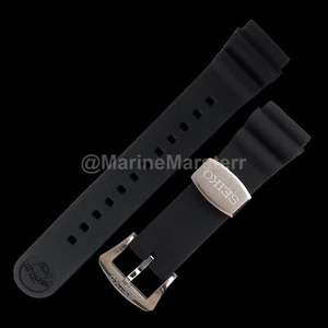 ORIGINAL 22mm BLACK SILICON BAND GENUINE STRAP for SRP777 SRPD63 SKX007 SKX009 - Picture 1 of 10