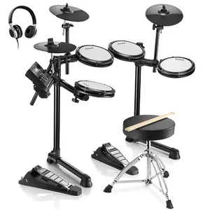 Donner DED-200 Lite Electric Drum Set + Throne Headphones Cubase Melodics Lesson - Picture 1 of 15
