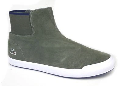 Lacoste Lancelle Chelsea Damen Wildleder innen Reißverschluss Stiefel Dk grün