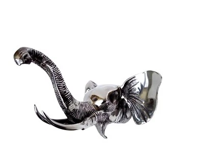 Metall Elefant Wandhalterung Kopf Figur Skulptur a/u. - Bild 1 von 4