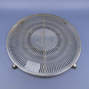 BERNARD RICE'S SONS Apollo Silverplate Expandable Pierced Trivet 9.5" 2293 - Picture 1 of 8