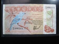 Suriname 2 1/2 Gulden 1978 Muntbiljet Surinam Bird Lizard 6514# Bank Money