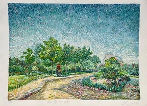 VINCENT VAN GOGH Voyer D'Argenson Park Hand Signed Lithograph by Marc Kniebihler - Picture 1 of 5
