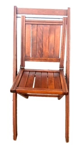 Antique Wooden Folding Chair Simmons Company Slat Chair - Picture 1 of 9