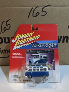 Johnny Lightning 1966 VW 21 Window Samba Bus Blue White Diecast NIP - Picture 1 of 6