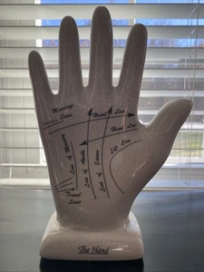 Palmistry Ceramica Mano Con Vita Pianeta Linee Fortuna Lettore Palme Vintage - Foto 1 di 6