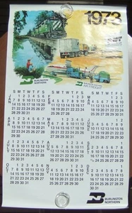 Lrg 1973 Burlington Northern Railroad Wall 12 Months Calendar Unused Rolled Cond - Picture 1 of 6