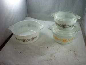 pyrex 473 474 475 town & country covered dish set - Picture 1 of 8