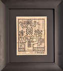 Keith Haring 1984 Original Marker Drawing on Newspaper Hand-Signed SZES COA