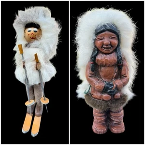 Muñeca Nuni esquimal de Alaska de colección Kiana figura de piel de conejo colección esquiador esquí - Imagen 1 de 16