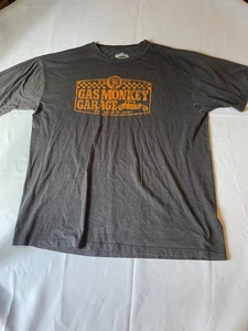 2XLT Black Gas Monkey Garage Grunge Shirt Graphic Tee Crew Short Sleeve Mens - Picture 1 of 4