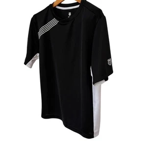 K-Swiss Men's M Black Dry Fit Short Sleeve Pullover Activewear Top - Picture 1 of 8