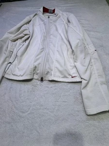 Nike Sphere Dry White Full Zip Fitted Jacket Women’s Size Large Running Jogging - Picture 1 of 15